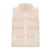 Moncler Faux fur vest Beige, Dam