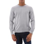 Gran Sasso Grå Stickad Crewneck Tröja Gray, Herr