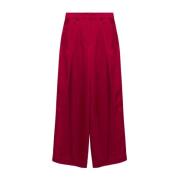 Simkhai Körsbär Wide-Leg Veckade Byxor Red, Dam