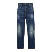 Liu Jo Förstörda Boyfriend Cropped Jeans Blue, Dam