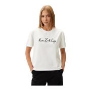 Calvin Klein NYC Logo T-shirt - Rak passform White, Dam