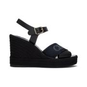 Chloé Svarta Kilklack Sandaler Black, Dam