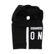 Dsquared2 Ikon Ullsjal med Broderad Logotyp Black, Herr