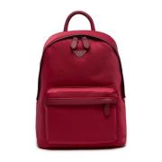 Emporio Armani Örn Nylon Dragkedja Ryggsäck Red, Dam