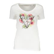 Guess T-shirt med kort ärm och tryck White, Dam