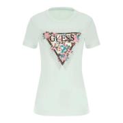 Guess Dam T-shirt med Logotyptryck Green, Dam