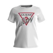 Guess T-shirt i textil White, Dam