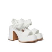 Stella McCartney Vita Faux Läder Platå Sandaler White, Dam