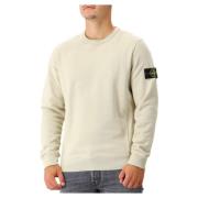 Stone Island Mjuk Bomull Fleece Tröja Beige, Herr