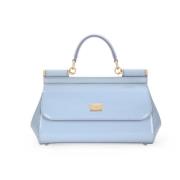 Dolce & Gabbana Babyblå Crossbody-väska med Lackfinish Blue, Dam