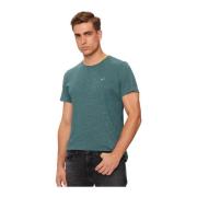 Tommy Jeans Broderad Logotyp Figursydd T-shirt - Grön Green, Herr