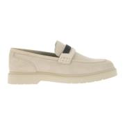 Brunello Cucinelli Suede Penny Loafer med Smycken Beige, Dam