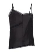 MM6 Maison Margiela Silkeskjorta med tunna band Black, Dam