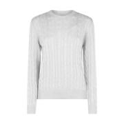 MC2 Saint Barth Dam Rundhalsad Pullover i Tricot Blandning White, Dam