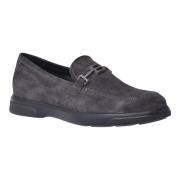 Baldinini Loafers in dark grey suede leather Gray, Herr