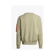 Parajumpers Beige Sabre Basic Sweatshirt Green, Herr