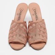 Chanel Vintage Pre-owned Tyg mules Pink, Dam