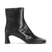 Balenciaga Svarta Läder Ankelboots Fyrkantig Tå Black, Dam