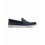 Clarks Marinblå Slip-On Mockasin Sommarsko Blue, Herr