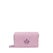 Pinko Lila Läder Crossbody Väska Purple, Dam