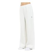 PUMA Studio Textured Wide Leg Byxor Gray, Dam