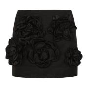 Dolce & Gabbana Blommig Ottoman Kjol Black, Dam