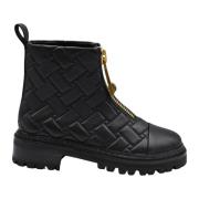 Kurt Geiger Svart Läder Dragkedja Boot Black, Dam