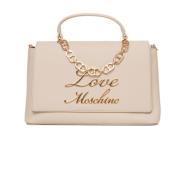 Love Moschino Elegant Handväska med Metalllogodetalj Beige, Dam