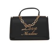 Love Moschino Elegant Handväska med Metalllogodetalj Black, Dam