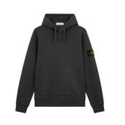 Stone Island Huvtröja i bomull med framficka Black, Herr