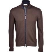 Paolo Fiorillo Capri Brun Merinoull Dragkedja Cardigan Tröja Brown, He...