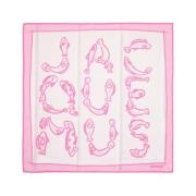 Jacquemus Persika Bandana med Fisktryck Pink, Dam