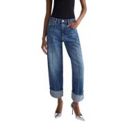 Liu Jo Cropped Straight Jeans Array Large Blue, Dam