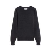 Max Mara Elegant Crewneck Stickat Plagg för Höst/Vinter Gray, Dam