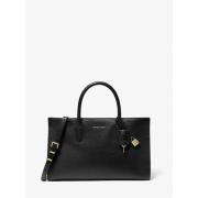 Michael Kors Scarlett Läder Satchel med Guldtonad Hårdvara Black, Dam