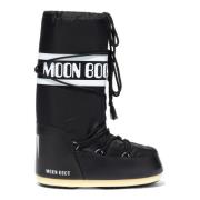 Moon Boot Svarta Nylon Icon Stövlar Black, Herr