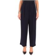 Max Mara Weekend Blå Elegant Straight Leg Byxor Blue, Dam