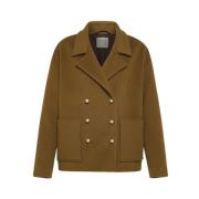 Forte Forte Kashmir Peacoat med Metallknappar Brown, Dam