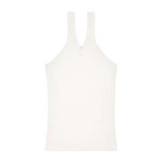 Courrèges Vit Tank Top 324Jde079Js0121 White, Dam