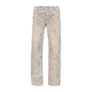 Diesel Blå Denim Sliten Straight Leg Byxor Blue, Dam