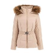 Guess Beige Dam Pufferjacka Beige, Dam