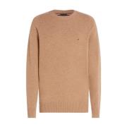 Tommy Hilfiger Beige Sweater Lambswool Crewneck Beige, Herr