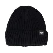 Emporio Armani Stilig Beanie Hat Black, Herr