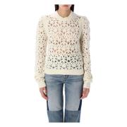 Chloé Chunky Pointelle Stickad Figursydd Jumper Beige, Dam