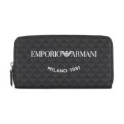 Emporio Armani Svart plånbok med örnlogotyp Black, Dam