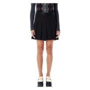 Ganni Svart Veckad Minikjol Aw24 Black, Dam