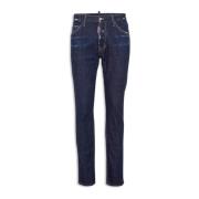 Dsquared2 Blå Kontrastsöm Jeans Klassisk Design Blue, Herr