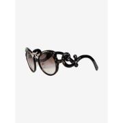 Prada Vintage Pre-owned Metall solglasgon Brown, Dam