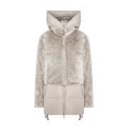 Duno 2-i-1 Fluffy Jacka med Huva Beige, Dam