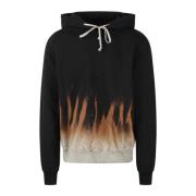 Rick Owens Flamme Tie-Dye Hoodie Black, Herr